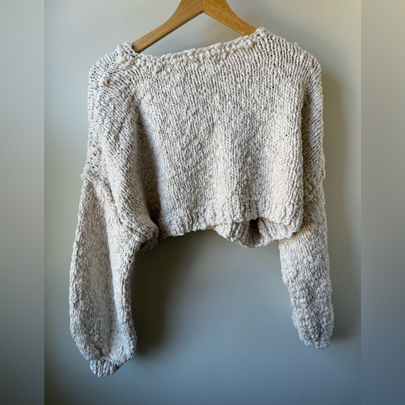 PILCRO Anthropologie Cozy Crew Neck Sweater Cropped Chunky Baggy Textured S - Picture 3 of 6